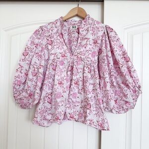SLV Sur La Vague Pink Floral Top